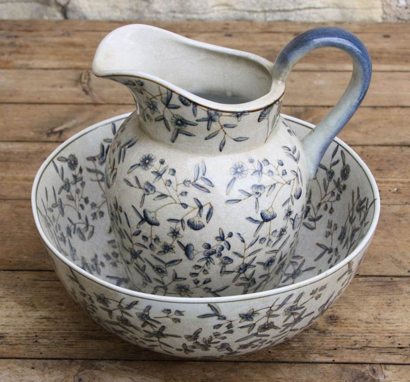 Blue And White Ditsy Print Jug