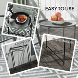 Outsunny Steel Removable Tray Top Garden Table - Black