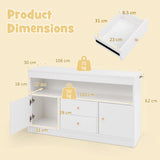 Kids Toy Storage Organizer with Open Shelf and 2 Drawers for Playroom-White