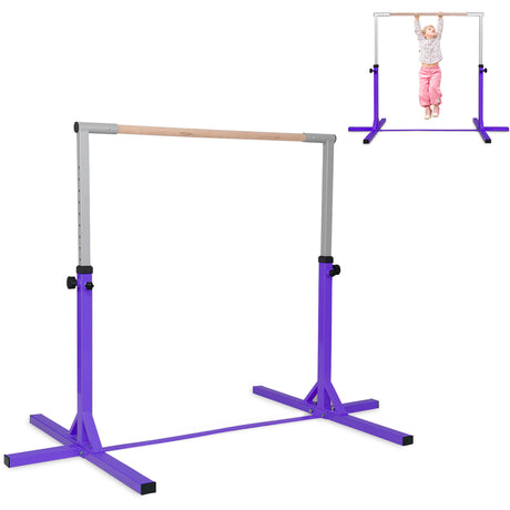 Adjustable Gymnastics Bar Horizontal Bar for Kids-Purple