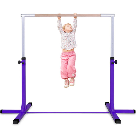Adjustable Gymnastics Bar Horizontal Bar for Kids-Purple