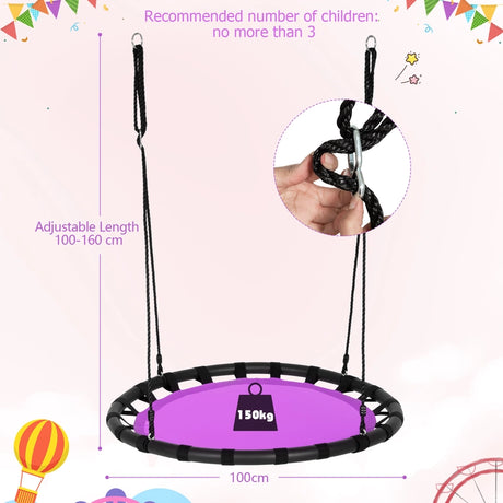 Adjustable crow&#39;s nest round swing
