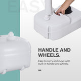 Outsunny Camping Portable Handwash Sink w/ Towel Holder & Soap Dispenser Rolling Wheels Outdoor Drainage Equipment