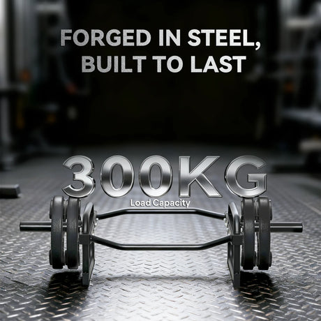 SPORTNOW Olympic Trap Bar, 2" Hex Barbell Bar with 300kg Capacity for Deadlifts, Shrugs, Squats and Farmer Walks