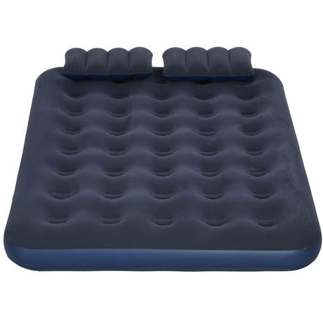 Outsunny Inflatable King Size Air Bed, with Built-In Hand Pump - Blue