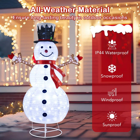 Pre-Lit Pop-up Christmas Decoration with 180 Cold White LED Lights