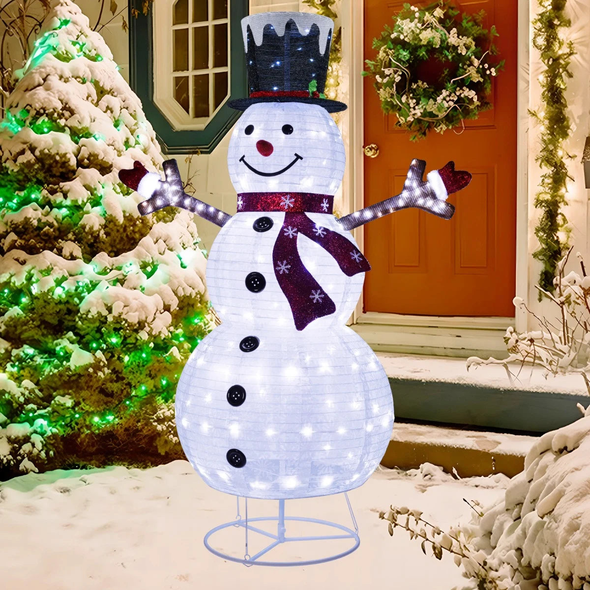 Pre-Lit Pop-up Christmas Decoration with 180 Cold White LED Lights