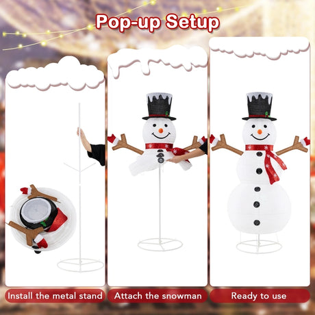Pre-Lit Pop-up Christmas Decoration with 180 Cold White LED Lights