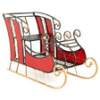 95CM Christmas Metal Sleigh Decoration with 2-Tier Storage Shelf