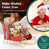 95CM Christmas Metal Sleigh Decoration with 2-Tier Storage Shelf