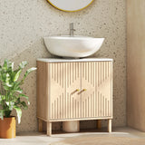 HOMCOM Under Sink Bathroom Cabinet for Basin without or with Pedestal - Oak