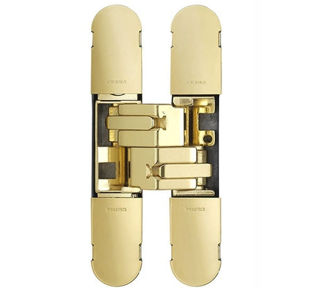 1129 STARS 3D CONCEALED HINGE 100 X 22MM BRASS PLATED - SCREWS NOT SUPPLIED - BRASS PLATED - 100 x 22 mm - EACH