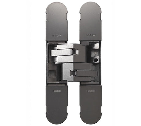 1130 STARS 3D CONCEALED HINGE 134 X 24MM BLACK NICKEL -  SCREWS NOT SUPPLIED - BLACK NICKEL - 134 x 24 mm - EACH