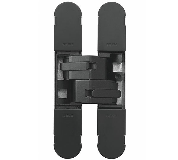 1130 STARS 3D CONCEALED HINGE 134 X 24MM MATT BLACK VARNISHED - SCREWS NOT SUPPLIED - MATT BLACK VARNISHED - 134 x 24 mm - EACH