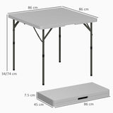 Outsunny 34/74cm Folding Camping Table, with Handle - Grey