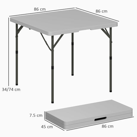 Outsunny 34/74cm Folding Camping Table, with Handle - Grey