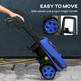 DURHAND High Pressure Washer, 150 Bar Pressure, 510 L/h Flow, 1800W, High-Performance Portable Power Jet Wash Cleaner, Blue