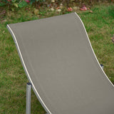 Outsunny Set of 2 S-shaped Foldable Lounge Chair Sun Lounger Reclining Outdoor Chair for Patio Beach Garden, Light Grey