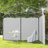 Outsunny Set of Two 3 x 3(m) Replacement Zipped Gazebo Walls - Grey