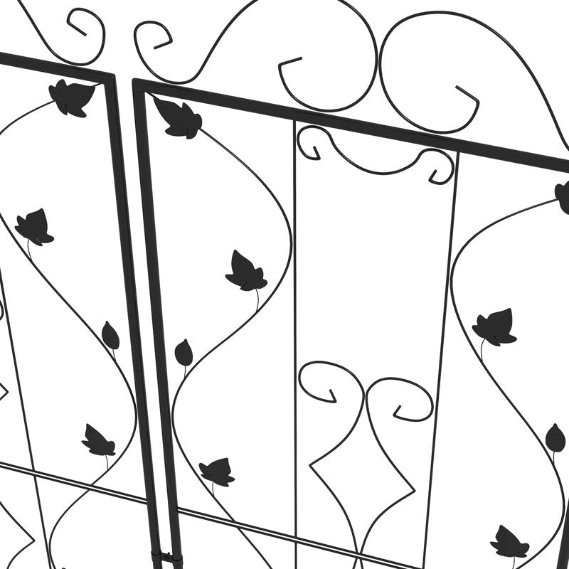 Outsunny Metal Trellis Set of 2, Garden Trellis for Climbing Plants Support Frames, Leaf Design