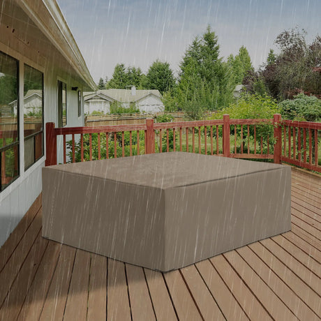 Outsunny 600D Oxford Patio Garden Furniture Dining Table Chair Set Cover Water Protector Waterproof Anti-UV  Beige