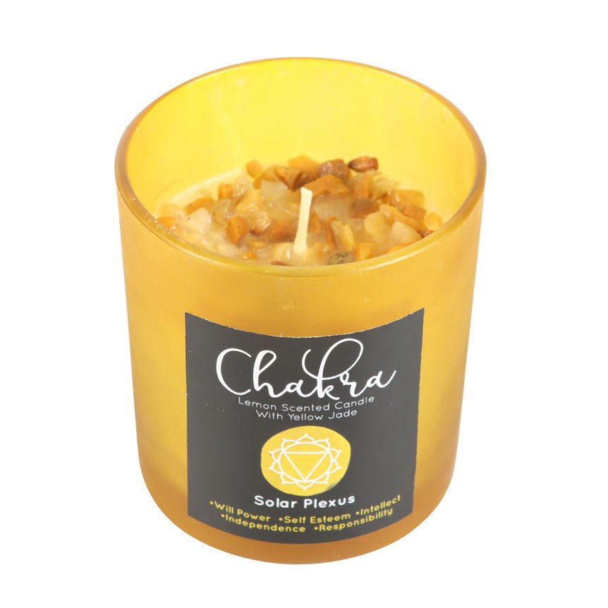 Solar Plexus Chakra Lemon Crystal Chip Candle