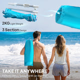 Outsunny Beach Umbrella Portable with Sand Anchor, Carry Bag, Adjustable Height & Tilt, UPF50+ UV Protection, Blue