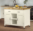 Kitchen Island (Cream) with Butchers Block