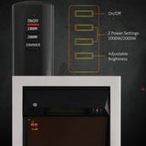 HOMCOM Contemporary Electric Fireplace Coal Burning Flame Effect Inset Fire Place Space Heater Glass View LED Lighting with Remote Control, 1000W/2000W
