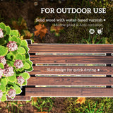 Outsunny Wooden Garden Planter & Bench Combination Garden Raised Bed Patio Park Carbonised Finish 176 x 38 x 40 cm