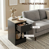 HOMCOM Set of Two Modern Storage Bedside Tables - Black
