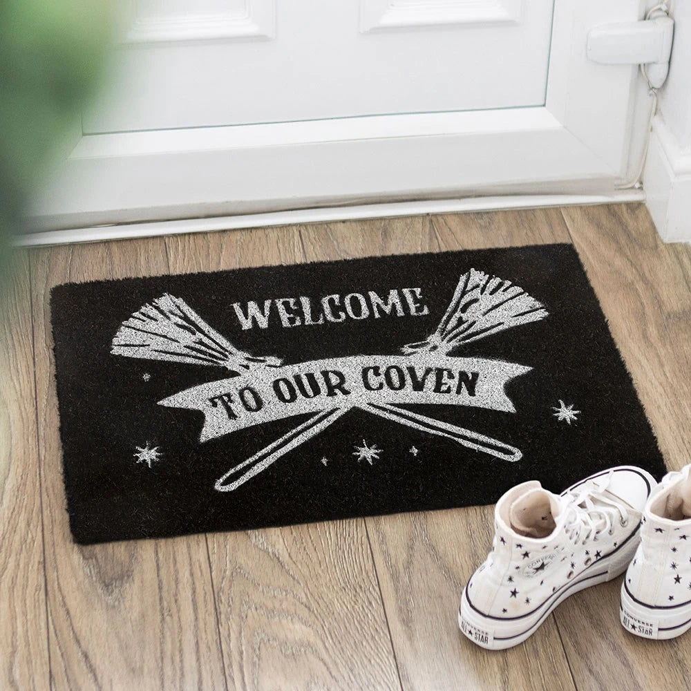 Black Welcome to Our Coven Doormat