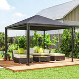Outsunny 3 x 3 or 3 x 6m Garden Gazebo with Extendable Awning and Wheels, UPF30+ Outdoor Metal Gazebo Canopy Shelter for BBQ, Event, Party