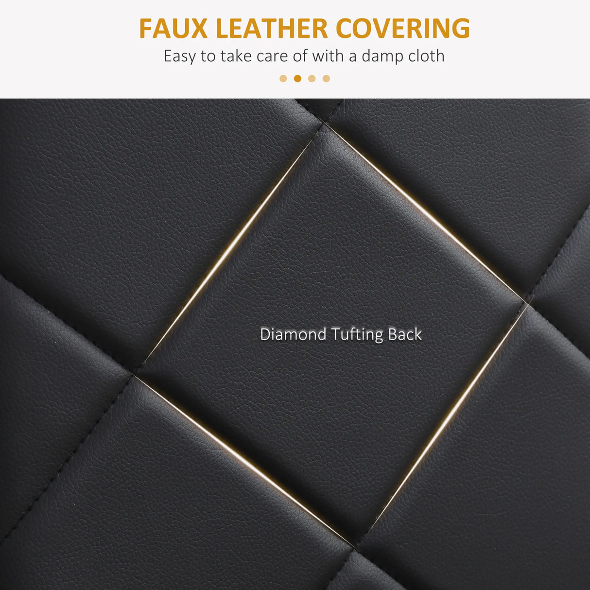 HOMCOM Set of 4 Faux Leather Dining Chairs - Black