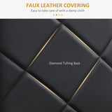 HOMCOM Set of 4 Faux Leather Dining Chairs - Black