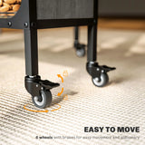 HOMCOM Six-Person Drop Leaf Dining Table - Grey/Black