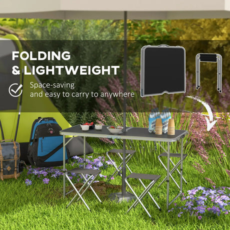 Outsunny Four-Person Foldable Aluminium Picnic Set