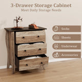 Closet Storage Organizer with 3 Folding Fabric Drawers and Anti-tipping Kit-Brown
