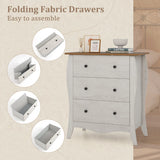 Closet Storage Organizer with 3 Folding Fabric Drawers and Anti-tipping Kit-Grey