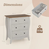 Closet Storage Organizer with 3 Folding Fabric Drawers and Anti-tipping Kit-Grey