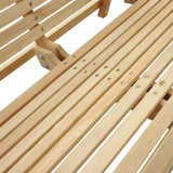 Outsunny 2 Seater Garden Swing Seat, Wooden Swing Chair Bench with Cup Holders for Outdoor Porch Patio, Natural