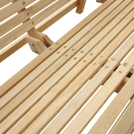 Outsunny 2 Seater Garden Swing Seat, Wooden Swing Chair Bench with Cup Holders for Outdoor Porch Patio, Natural