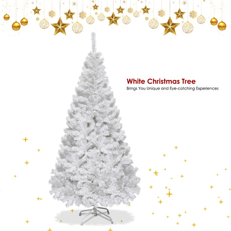 6 ft White Artificial PVC Christmas Tree w/ Stand-6 ft