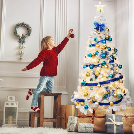6 ft White Artificial PVC Christmas Tree w/ Stand-6 ft
