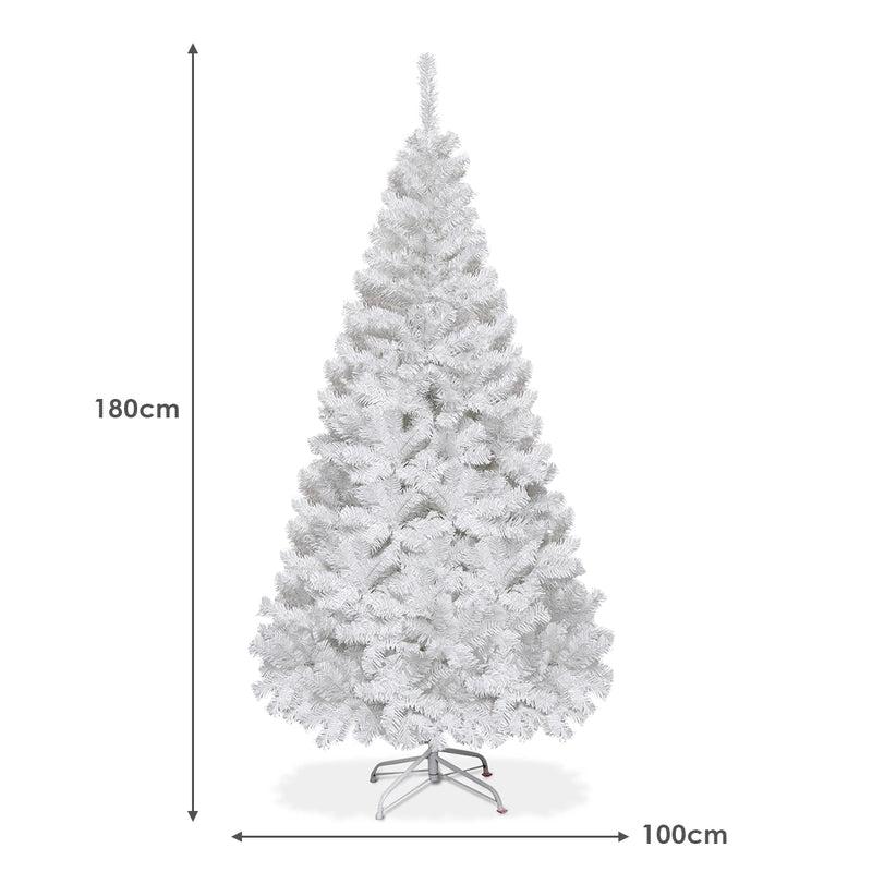 6 ft White Artificial PVC Christmas Tree w/ Stand-6 ft