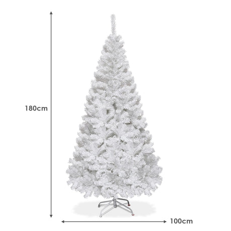 6 ft White Artificial PVC Christmas Tree w/ Stand-6 ft