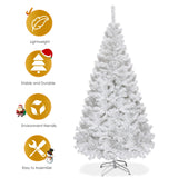 6 ft White Artificial PVC Christmas Tree w/ Stand-6 ft