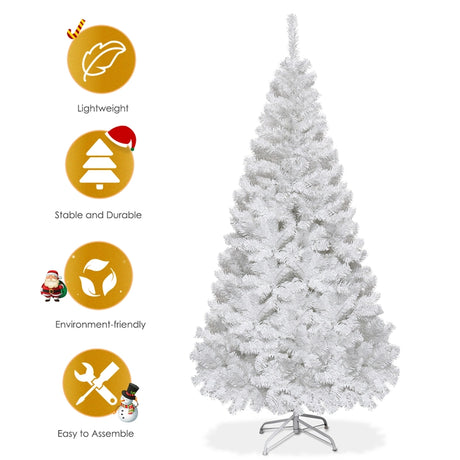 6 ft White Artificial PVC Christmas Tree w/ Stand-6 ft