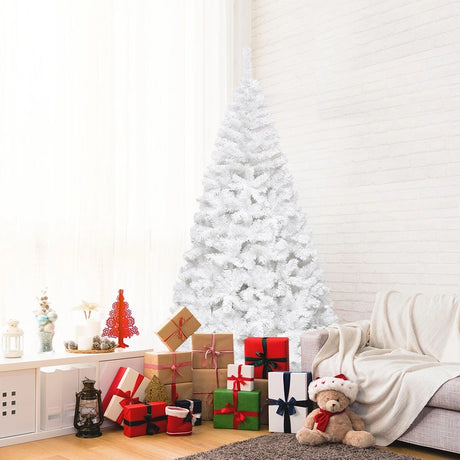 7 ft  White Artificial PVC Christmas Tree with Stand