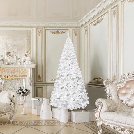 7 ft  White Artificial PVC Christmas Tree with Stand